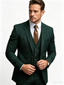 Classic 2 Piece Dark Green Men's Suit with Regular Fit and Sophisticated Peak Lapel