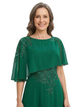 ChicSew Modern Jewel Lace A-Line Chiffon Cape Mother Of The Bride Gowns
