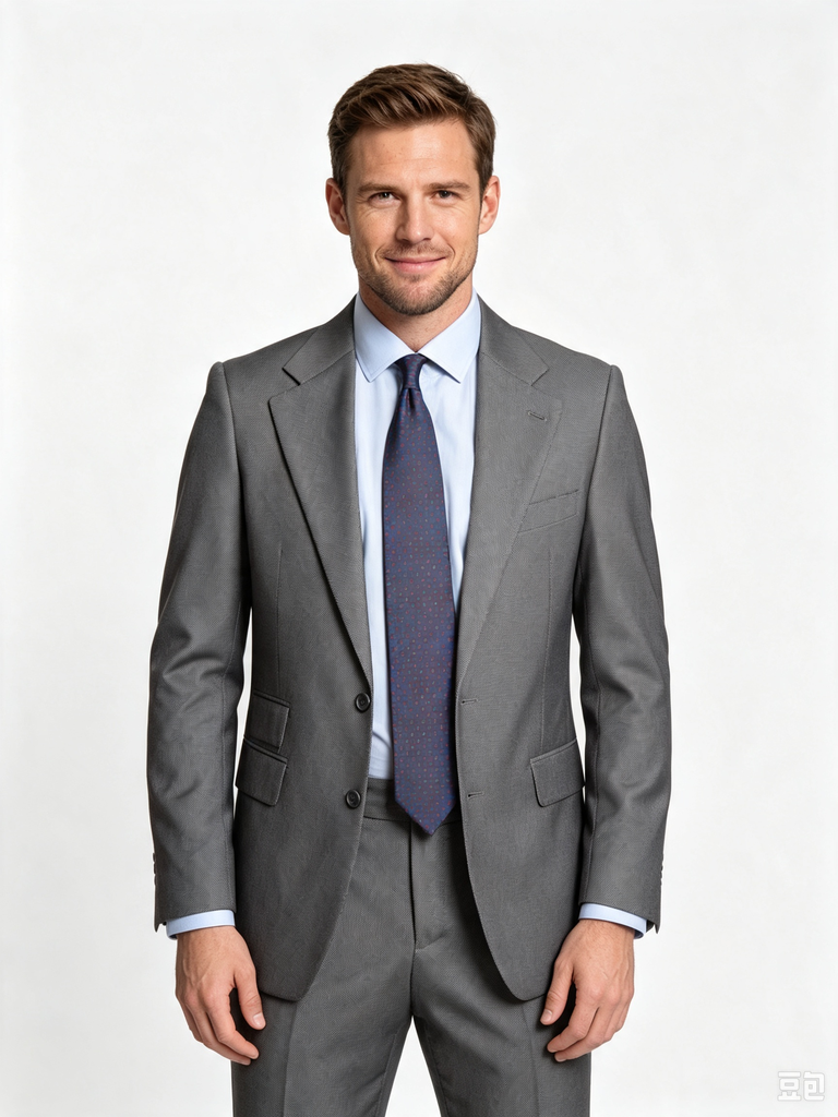 Classic 2 Piece Grey Men's Suit with Regular Fit and Sophisticated Peak Lapel