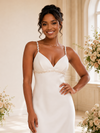 ChicSew Sexy Spaghetti Straps Satin Mermaid Floor-Length Wedding Dress With Beading