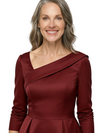 ChicSew Elegant Silky Satin A-Line Mother Of The Bride Dresses With Pockets Long Sleeves Ankle-Length Gown
