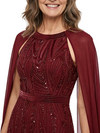 ChicSew Beautiful Beaded Mother Of The Groom Dresses With Chiffon Cape Halter Neckline Gowns