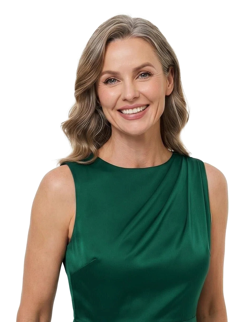 ChicSew Elegant Round Neck Silky Satin Mother Of The Bride Dress Tea-length A-Line Gown