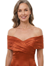 ChicSew Off The Shoulder Satin Ankle Length A-Line Mother of the Bride Dress