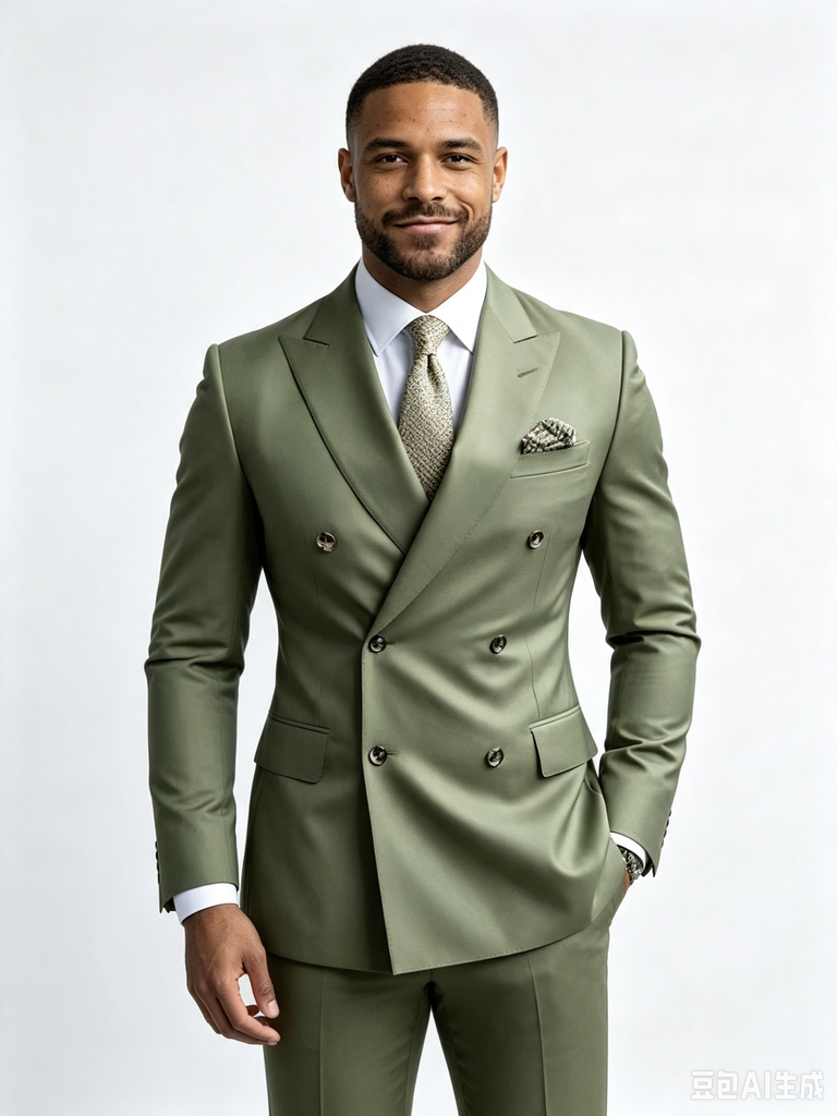 Classic 1 Piece Dusty Sage Men's Suit with Regular Fit and Sophisticated Peak Lapel