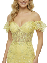 ChicSew Pretty Off Shoulder Corset Lace Side Slit Mermaid Maxi Long Evening Gown