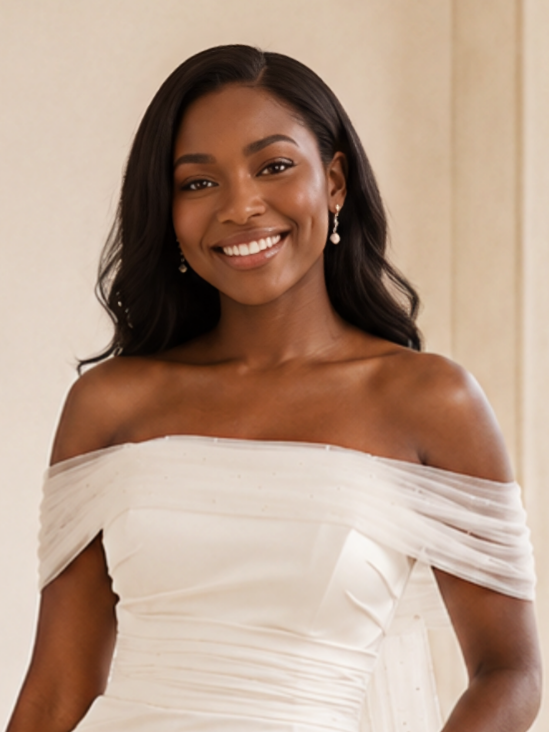 ChicSew Elegant Off The Shoulder Satin Tulle Mermaid Maxi Long Wedding Dress With Side Slit