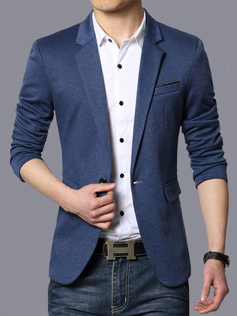 Dusty Blue Classic 2 Piece Men's Suit with Regular Fit and Sophisticated Peak Lapel CN479