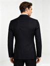 Classic 2 Piece Black Men's Suit with Regular Fit and Sophisticated Peak Lapel