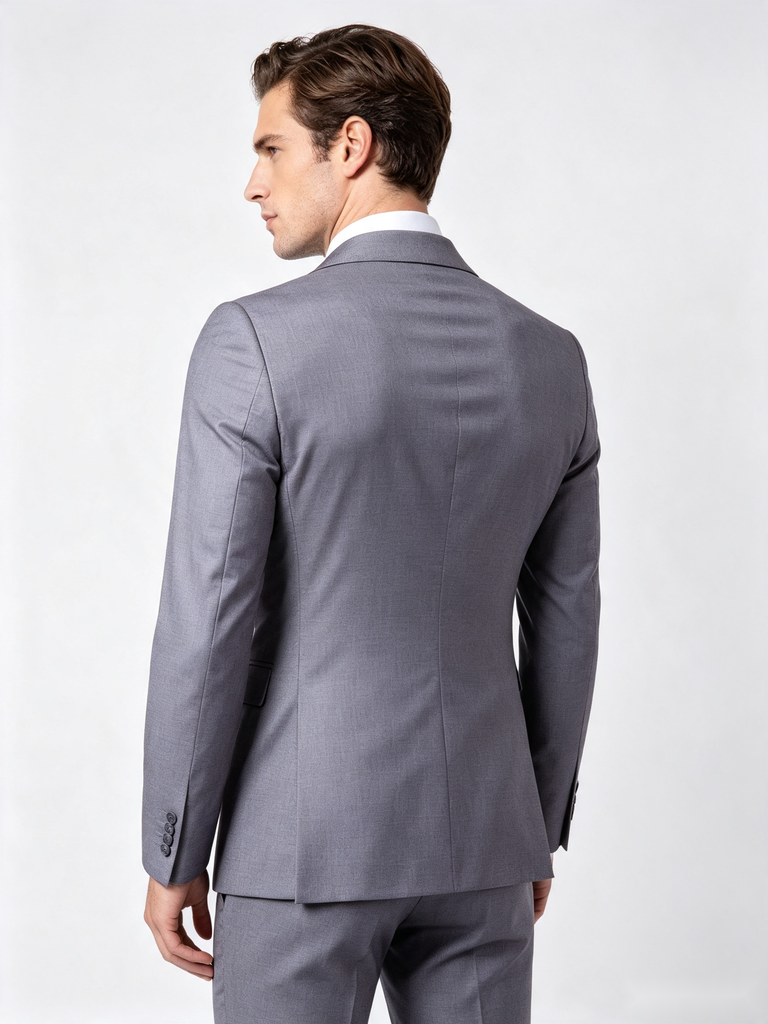 Classic 1 Piece Light Grey Men's Suit with Regular Fit and Sophisticated Peak Lapel