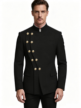 Classic 2 Piece Black Men's Suit with Regular Fit and Sophisticated Peak Lapel
