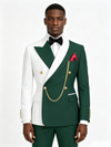 Color Blocking 1 Piece Men's Suit with Regular Fit and Sophisticated Peak Lapel