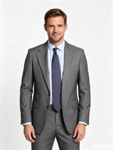 Classic 2 Piece Grey Men's Suit with Regular Fit and Sophisticated Peak Lapel