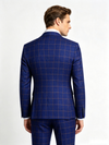 Classic 3 Piece Royal Blue Men's Suit with Regular Fit and Sophisticated Peak Lapel Vertical Strips