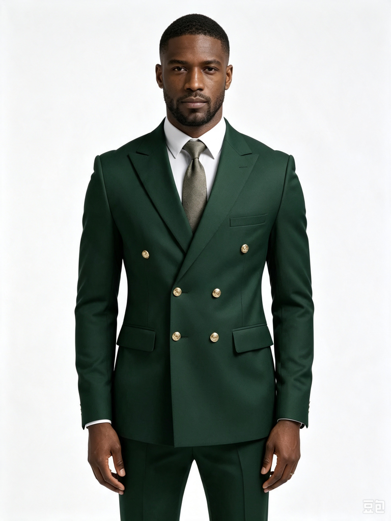 Classic 3 Piece Clover Men's Suit with Regular Fit and Sophisticated Peak Lapel
