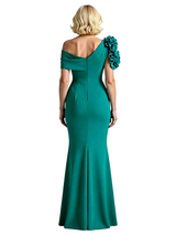 Sexy Off The Shoulder Mermaid Mother Of The Bride Gown With Flower And Side Slit