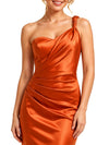 ChicSew One Shoulder Soft Satin Mermaid Long Pretty Floor Length Bridesmaid Dresses