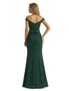 Shiny Off Shoulder Mermaid Glitter Jersey Long Formal Dresses For Women
