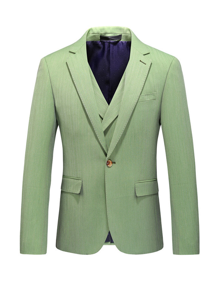 Sage Classic 3 Piece Men's Suit with Regular Fit and Sophisticated Peak Lapel CN476
