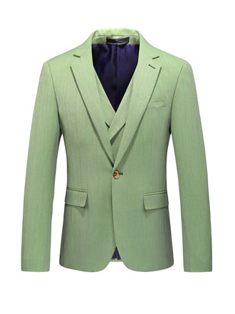 Sage Classic 3 Piece Men's Suit with Regular Fit and Sophisticated Peak Lapel CN476