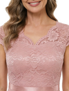 ChicSew Beautiful V-Neck Chiffon Cap Sleeves Lace High-Low Mother Of The Bride Dress With Ruffle