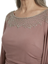 ChicSew Rhinestone Sheath Mother Of The Groom Dresses With Chiffon Cape Gowns