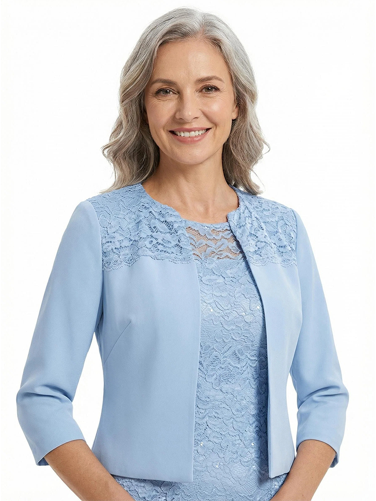 ChicSew Sophisticated Knee-Length Lace Sheath Mother Of The Bride Dresses With Chiffon Jacket