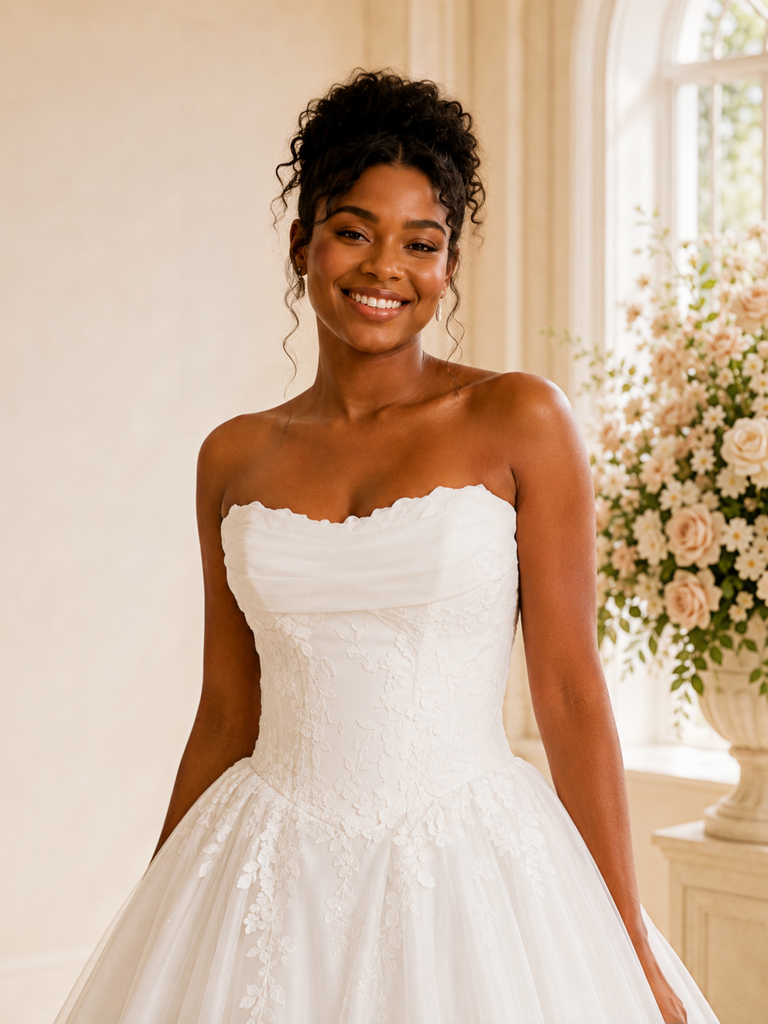 ChicSew Elegant Sweetheart A-Line Lace Tulle Maxi Wedding Dress With Applique