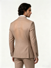 Classic 3 Piece Taupe Men's Suit with Regular Fit and Sophisticated Peak Lapel