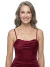 ChicSew Spaghetti Straps Boning Satin Floor-Length Mermaid Mother of the Bride Dress