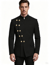 Classic 2 Piece Black Men's Suit with Regular Fit and Sophisticated Peak Lapel