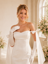 ChicSew Classy Satin Sheath Spaghetti Straps Floor-Length Wedding Dresses With Bow Knot Straps