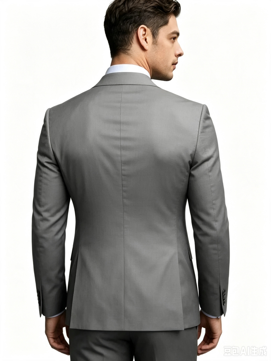 Classic 2 Piece Grey Men's Suit with Regular Fit and Sophisticated Peak Lapel