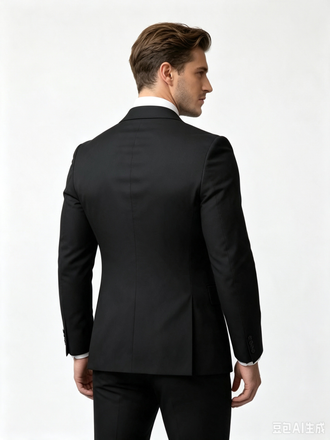 Classic 2 Piece Black Men's Suit with Regular Fit and Sophisticated Peak Lapel