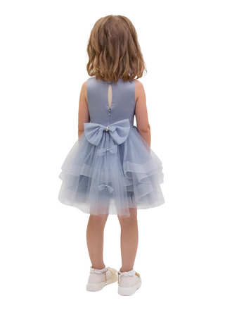 Beautiful Round Neck Sleeveless Flower Girl Dress A-Line Satin Tulle Gown For Weddings Special Occasions