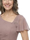 ChicSew Asymmetric Short Sleeve Lace Applique Chiffon Mother Of The Bride And Groom Dresses