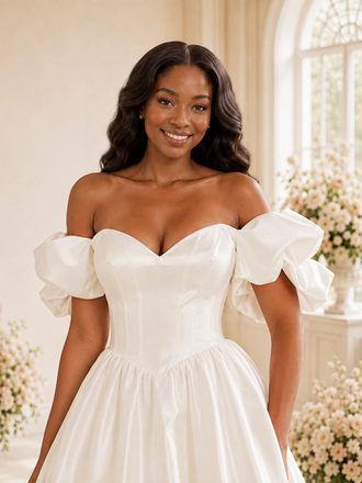 ChicSew Fancy Sweetheart Satin Mini-Length A-Line Wedding Dress With Boning