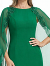 ChicSew Jewel Lace Cape Sleeve Mermaid Floor Length Chiffon Fancy Mother of the Bride Dresses