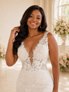 ChicSew Romantic Mermaid V-Neck Spaghetti Straps Lace Maxi Wedding Dress