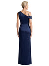 Classy V-Neck Asymmetrical Side Slit Satin Mother Of The Bride Gown
