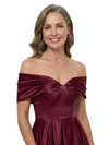 ChicSew Off The Shoulder Satin A-Line Mother of the Groom Dress