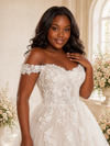 ChicSew Romantic A-Line Off The Shoulder Tulle Maxi Wedding Dress With Lace Applique