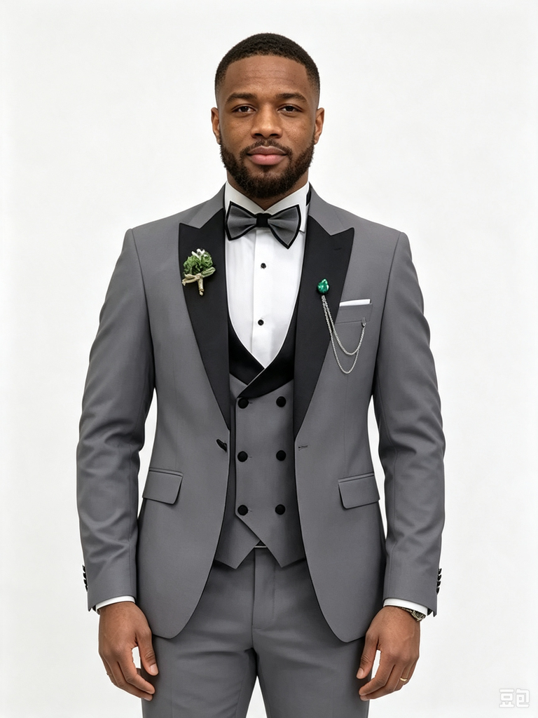 Color Blocking 1 Piece Men's Suit with Regular Fit and Sophisticated Peak Lapel