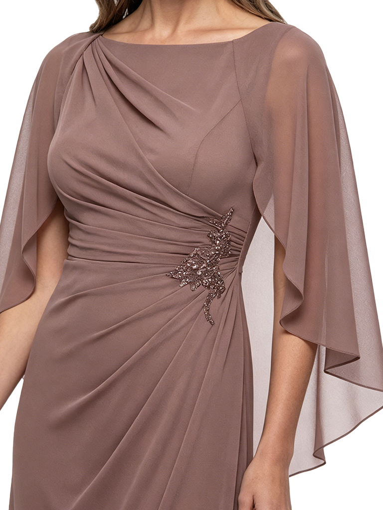 ChicSew Cape Sleeves Ankle-Length Chiffon Mermaid Mother Of The Bride Dresses