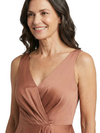ChicSew Timeless Sleeveless V-Neck Silky Satin Full Length A-Line Mother Of The Bride Dresses