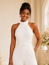 ChicSew Elegant Strapless High Neck Sleeveless Floor-Length Wedding Jumpsuit