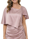 ChicSew Fancy Cape Sleeve Asymmetric Silky Satin Sheath Mother Of The Groom Evening Gowns