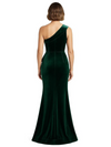 Luxury Velvet One Shoulder Mermaid Mother Of The Bride Gown With Ruffle Slit