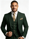 Classic 1 Piece Dark Green Men's Suit with Regular Fit and Sophisticated Peak Lapel