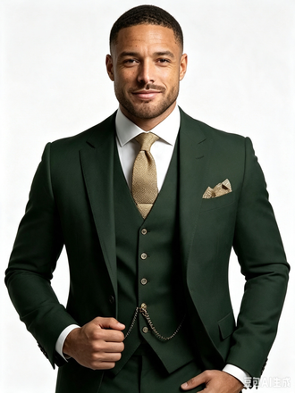 Classic 1 Piece Dark Green Men's Suit with Regular Fit and Sophisticated Peak Lapel